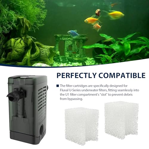 Underwater Filter Bio-Foam Pads Compatible with Fluval U1 Filter, Aquarium Foam Filter Media, Filter Sponge Replacement Parts for Aquaclear Canister Aquarium Fish Tank (4 Pack)