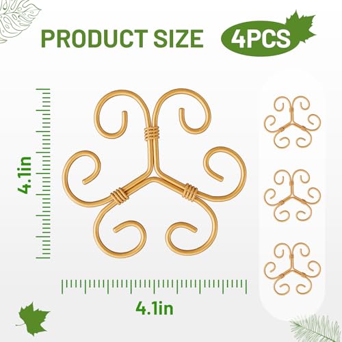 4PCS Iron Monstera Support, Uniquely Designed Plant Support Stakes for Indoor Plants, Stable Plant Stakes and Supports, Turtle Shell Bamboo Clamp Set for Thriving Growth