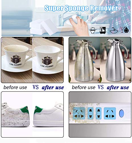 Magic Sponge Eraser, 50 Pack Melamine Sponge Sheets Foam in Bulk, All-Purpose Large Kitchen Dish Cleaning Pads, White Nano Scrub Non-Scratch Cleaner for Household, Bathroom, Wall - size: 50