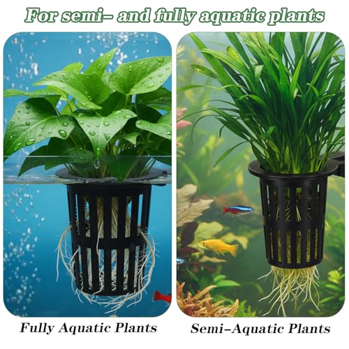 Telooco 4 Pcs Upgraded Large Aquarium Plant Holder with 3 Sizes Extension Hooks and 8 Suction Cups for Fish Tank Aquaponic Plant Cultivation and Hanging Aquatic Plants Aquascape Decorations (Black)