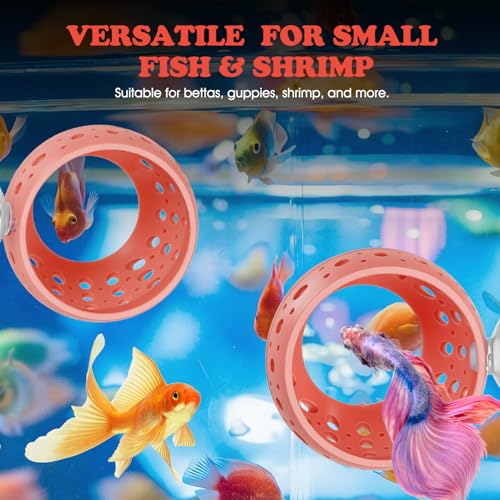 Ejoyous Aquarium Fish Hideout, Plastic Fishtank Tunnel Cave with Powerful Suction Cups, Easy Cleaning Fishtank Tunnel Ornament for Small Fish Shrimp Guppies Freshwater Saltwater (2PCS)