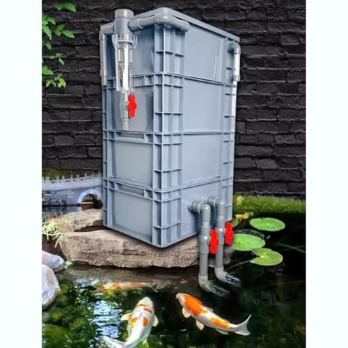 Aquarium Filter,Large Aquarium Filter Kit - Multi-Stage External Water Filter for Ponds & Fish Tanks, Oxygenation System, No Pump or Media Required - Perfect for Aquatic Life Care - size: 40x30x66cm-B