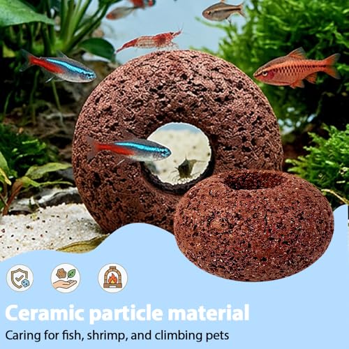6Pcs Volcanic Rock Aquarium Hide, Plant Weight Holder, Natural Aquarium Decoration for Shrimp Fish Terrarium - size: Yamagata Volcanic Rock