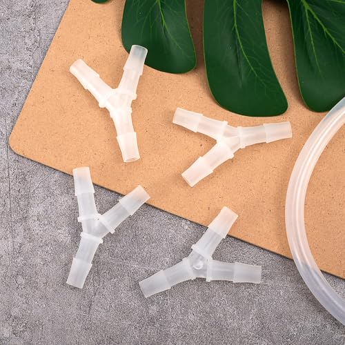 PAGOW 4 Pcs Hose Barb Fitting, 3/8" Plastic Hose Barb Tee 3 Way Y Shape Barbed Fitting for Air Line Tubing Pipe, Oxygen Tubing Pipe, Household Fuel, Gas, Water - size: 3/8" (4 Pcs)