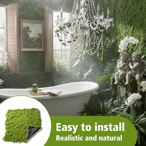 Artificial Moss mat, Green, 39.37 x 39.37 inches (Dark Green), Waterproof Indoor and Outdoor Decorative Moss mat, Fake Moss Wall Decorative Flower Decoration for Craftsmanship - color: Dark Green