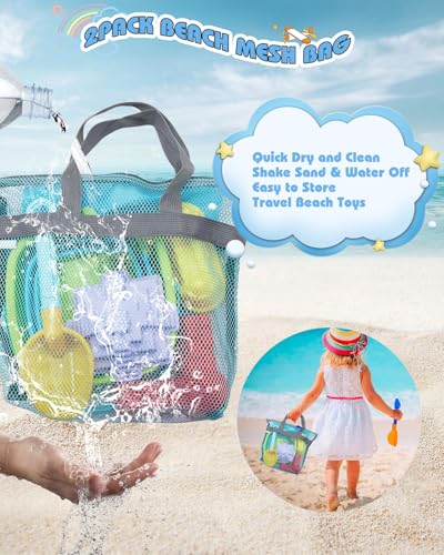 Unistylar Beach Toys, Sand Beach Toys for Toddlers with 3 Collapsible Foldable Sand Bucket and Shovels, Mesh Bag, Castle Animal Molds Sets, Travel Sandbox for Kids Age 3-10 - style: 3 Beach Buckets Set