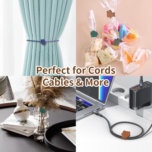 Fun Squirrel Magnetic Cable Ties – 24 Pack, Reusable Silicone Cord Organizers for Home & Office, Strong Magnetic Hold, Assorted Colors, Ideal for Cable Management, Novelty Gift - color: Squirrel – Magnetic Clip