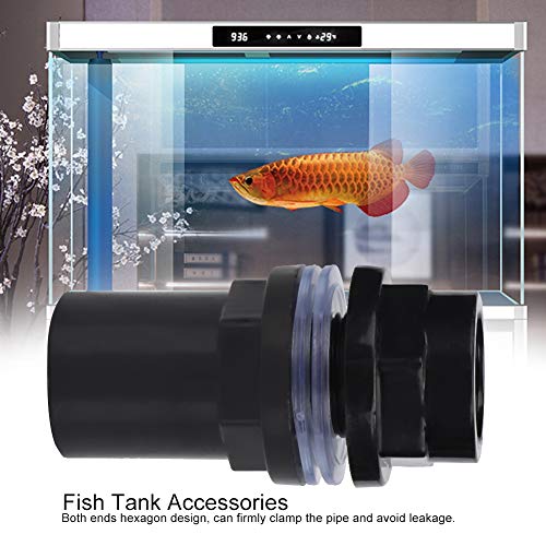 5Pcs PVC Aquarium Pipe Connector, 25mm Straight Tube Joint, Black Water Fitting for Fish Tank Filter System, Leak Proof Design (1in) - size: 1in