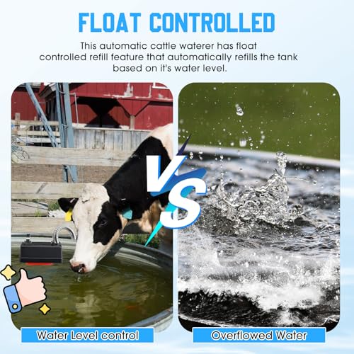 1 Pack Water Tank Float Valve Automatic Water Level Control Float Valve for Pond Farm Livestock Cattle Goat Horse Pool Aquariums Hydroponics and Reservoir Autofill Livestock Waterer