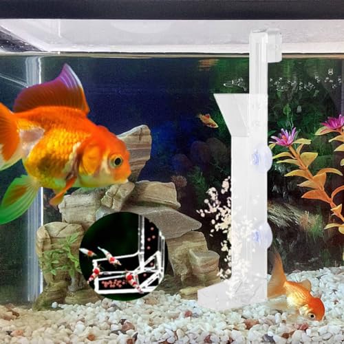 Acrylic Shrimp Feeding Tube, Shrimp Feeder Transparent Glass Shrimp Feeding Dish Tray with Suction Cups for Fish Jar Aquarium Crystal Shrimp Crabs Clams