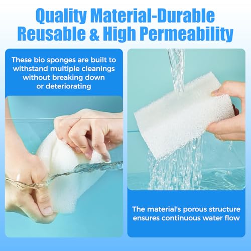AQUANEAT 6-Pack Replacement Filter Sponge Pads, Aquarium Foam Insert Compatible with AquaClear 20, Fish Tank Filter Media - size: AC 20