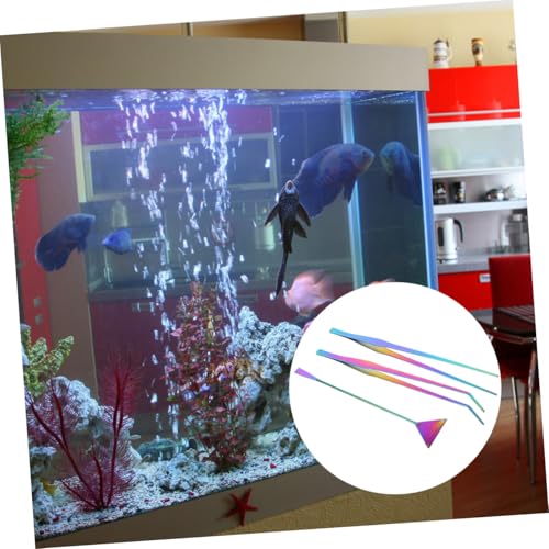 VICASKY 3Pcs Aquarium Tools Set Stainless Steel Aquatic Plants Tweezers Spatula Maintenance Tool for Aquascaping Rustproof Durable for Fish Tank Care
