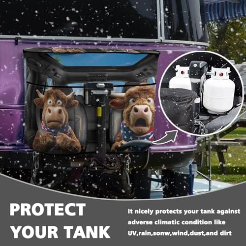 American Yak Double 20lb RV Propane Tank Cover with Zipper Weather Resistant Gas Cylinder Cover Four Seasons General - color: American Yak, size: S(20LB)