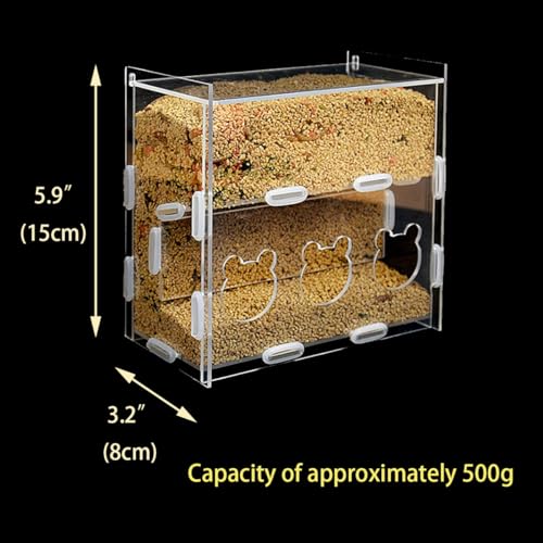 Acrylic Three Hole Two Layers Automatic Filling Transparent Feeder Box for Button Quail