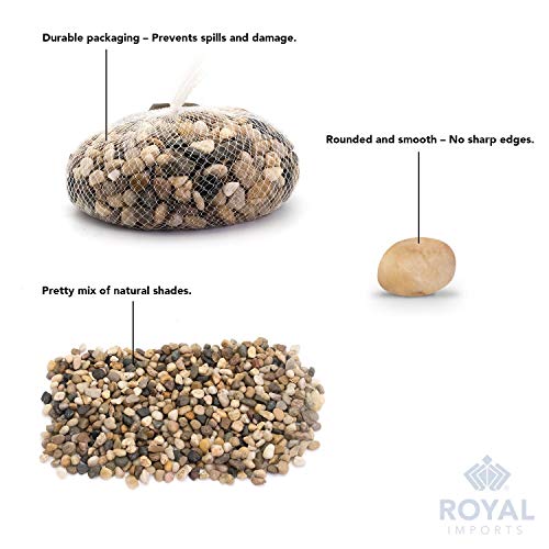 River Rocks Decorative Ornamental Vase Filler 1"-1.5" Natural Aquarium Gravel 1 lb - Landscaping Pebbles for Indoor Plants, Fish Tank Gravel, Terrarium& Home Decor, DIY & Crafting – Royal Imports - size: 1"- 1.5" - 1 lb, style: Natural