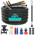 CheeMuii 18FT Semi Truck Air Line Kit with Gladhands Handles Air Line Holder and Springs Kit 7 Way Trailer Cord and 3-in-1 Air Brake Hoses for Semi Truck Trailer Tractor - size: 18FT-Black