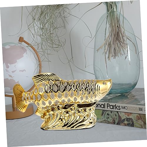 BESPORTBLE Unique Desktop Fish Adornment Ceramic Craft Fish Tank Décor Adornment Scene