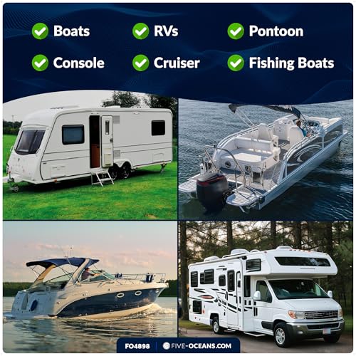 Five Oceans Boat Caddy Organizer with Suction Cup Mount, White ABS Plastic, Marine Storage for Pontoon, Fishing Boat, Kayak - FO4898 - style: Standard