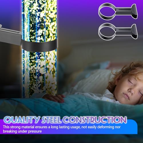 4 Pcs Sensory Bubble Tube Wall Bracket Extending 11 cm Diameter Wall Mounted Bubble Light Holder Water Floor Lamp Holder to Prevent Spillages and Keep Fish Aquarium Tank Stand Safe (Black) - color: Black