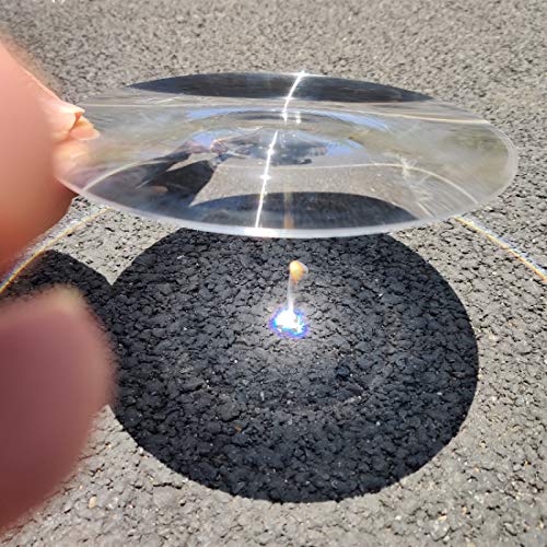 Fresnel Lens Magnifier, Diameter 200mm (7.9''), Focal Length 200mm, Acrylic Lens (not Glass), for Physics Classroom, Solar Heating, Magnifiying, Fire Starter. (Focal Length 200mm) - size: Focal Length 200mm