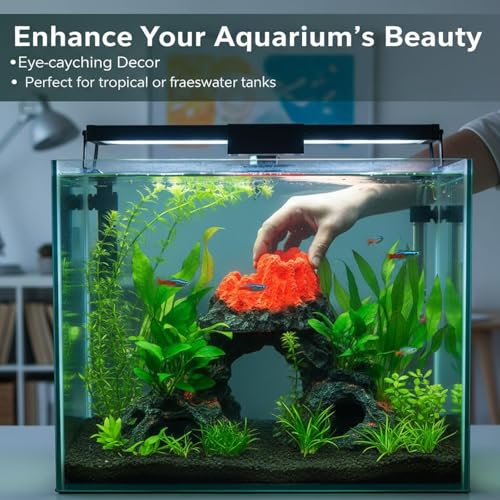 Aquarium Decorations Cave Fish Tank Accessories Volcano Decor (Small)