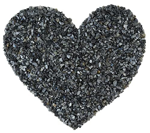Crocon 1/2 LB Crushed Larvikite Chips Bulk Stones 1100+ Carats Natural Quartz Pieces Irregular Shape Gemstones for House Warming Gifts New Home and Chakra Healing Crystals Home Décor Gifts for Women - color: Larvikite Chips, size: 1/2 Pound
