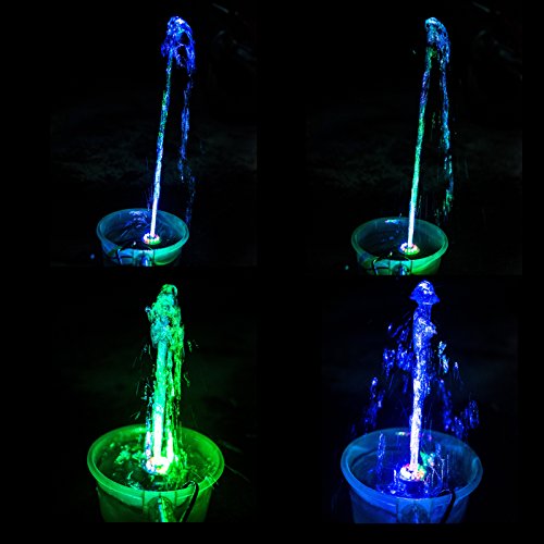 Lewisia LED Water Pump with Fountain Kit Mushroom Spray Head Submersible Water Pump for Garden Pond Waterfall Hydroponics Aquariums Fish Tanks Indoor Outdoor 8W - size: Clear Mushroom Spray Head