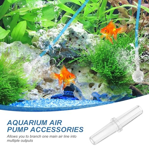 Aquarium Air Valve Connector, Aquarium Air Pump Accessories Straight Connector Plastic Inline Tubing, (12 Pcs), Intended for Fish Tank Oxygenation System - style: Straight Connector