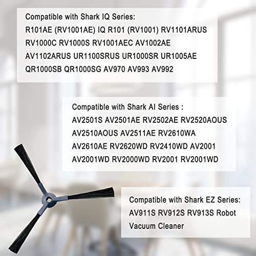 Upgraded Side Brushes Replacement for Shark IQ R101AE RV1001AE AV912S AV911S AV1010AE RV1000 AV970 AV993 AV1002AE Shark AI AV2501S AV2501AE RV2610WD RV2610WA RV2502AE RV2520AOUS Robot Vacuum Cleaner - color: 8 Pack