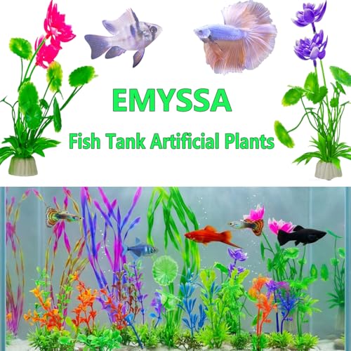 25pcs Aquarium Decor Plants,Fish Tank Accessories Aquarium Artificial Plants, Fish Tank Decorations Plants, Small to Large