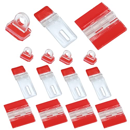 15 Pcs Acrylic Hinge 30x35 mm and Self-Adhesive Latch Buckles Kit, Transparent Plastic Continuous Piano Hinges,Self-Adhesive,for DIY Clear Containers, Acrylic Box, Cabinets, Aquarium