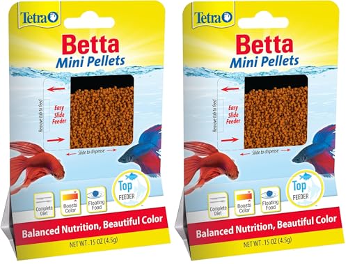Tetra TetraBetta Floating Mini Pellets (1 Bag), 0.15 oz (77023) (Pack of 2) - size: 0.15 Ounce (Pack of 2), style: Mini Pellets