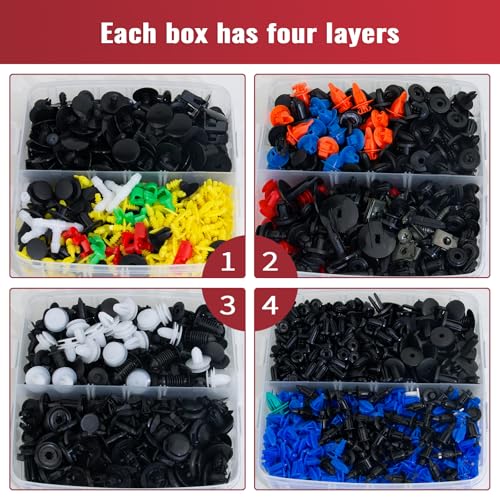 2041 Pcs Bumper Clips Car Retainer Clips & Auto Fasteners Assortment Plastic Push Rivets Fender Clips - 42 Most Popular Sizes Door Trim Panel Clip Set for Toyota GM Ford Honda Chevy - size: 2041 Pcs-for Multiple Brands