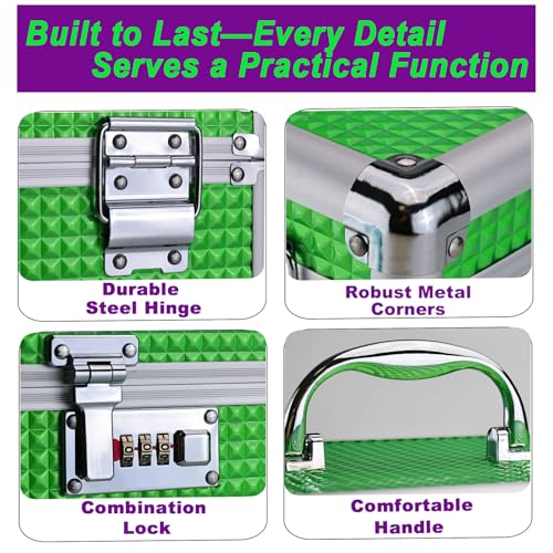 Portable Combination Lock Storage Box with Handle – Multipurpose Locking Case for Home & Outdoor Use, Secure Storage for Accessories, Medicine, Cosmetics, Toys & Tools (Green, Small) - color: Green, size: Small