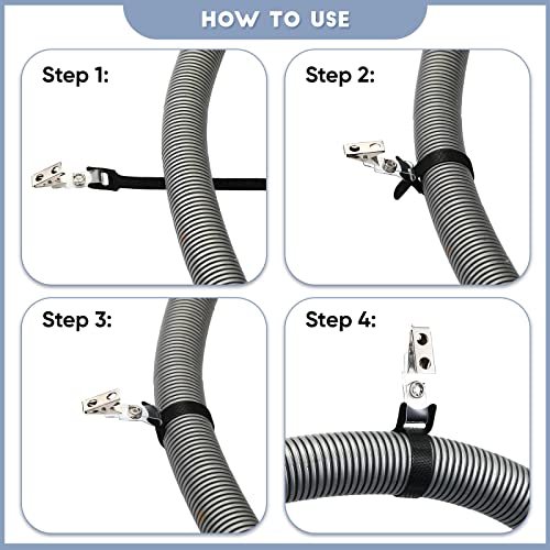 Yinkin 12 Pcs Hose Holder Clip Oxygen Tube Clips Entanglement Proof Hose Holder Secure for Uninterrupted Sleep Supplies(Black) - color: Black