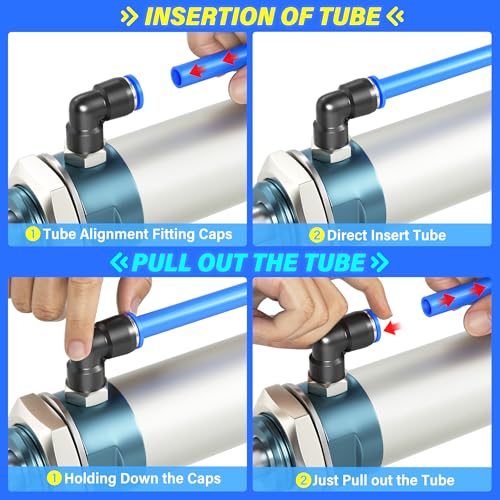 TAILONZ PNEUMATIC Blue 4mm or 5/32 inch OD 2.5mm ID Polyurethane PU Air Hose Pipe Tube Kit 32 Meter 100ft - color: Blue, size: 4mm OD/100ft/32m