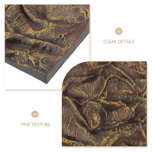 Cabilock Reptile Tank Background Board Turtle Habitat Decorative 3D Aquarium Decorative Waterproof Corrosion-Resistant Bark Texture Panel for Terrarium Fish Tank