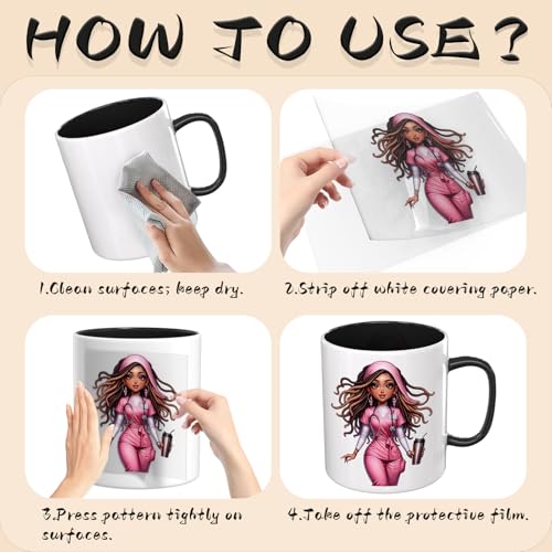 UV DTF Cup Wraps, 4 Sheets Nurse Quote Transfer Stickers for 16oz Glass, Rub On Decals for Tumblers and Candlestick - style: Nurse Quote