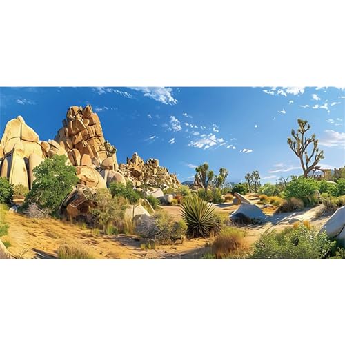 AWERT 48x20 inches Reptile Habitat Background Stone Blue Sky Oasis Cactus Sun and Desert Terrarium Background Polyester Background - size: 48x20in/120x50cm