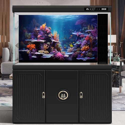 Underwater Aquarium Background Vibrant Coral Reef and Tropical Fish Groups Sunbeams Terrarium Background Decorations Ocean Waters Fish Tank Backdrop Poster Wallpaper Decorations Vinyl 24x12in - color: Coral Purple, size: 24(W)x12(H)in