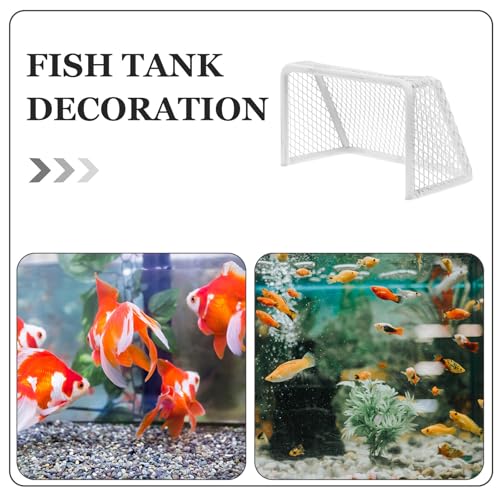 POPETPOP Fish Tank Decorations Mini Soccer Goal Indoor Mini Net Football Frame Toy Aquarium Football Frame Soccer Net for Doolhouse Aquarium Decor