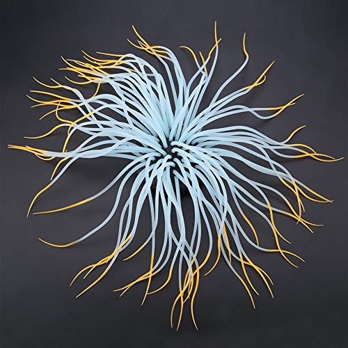 AYNEFY Simulation Artificial Silicone Sea Anemone Decor,Aquarium Luminous Ornament Fluorescent Sea Anemone Decoration for Fish Aquarium Landscaping Decor - color: Orange