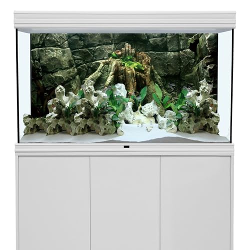AWERT 72x24 inches Stone Aquarium Background River Bed & Lake Aquarium Vinyl Background Stone Fish Tank Background