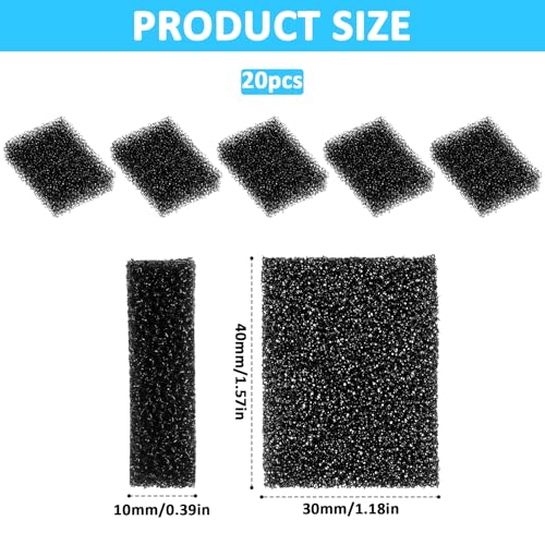 20 PCS Cat Water Fountain Sponge Filters, Block Shape Pet Fountain Replacement Filters Cat Drink Watering Filter Foam Filter Replacement Pre-Filter Sponges for Clean Water