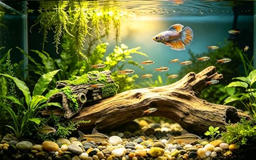 Aquarium Resin Trunk Description,Small Reptile Hide Cave, Natural Bark Texture, Safe for Freshwater & Saltwater Tanks - size: xs