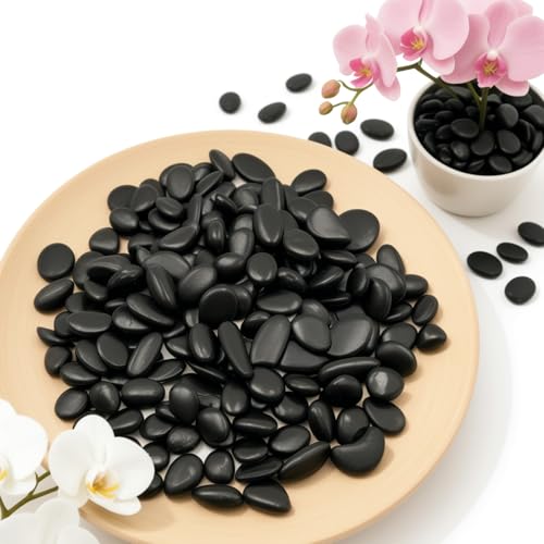 Polished Black River Rocks - 5/8 Inch Decorative Stones for Aquarium, Landscaping, Vase Fillers & Indoor Plants,Highly Polished Jet Black Pebbles for Garden, Succulents, Home Decor-6LB - size: 6lb, style: black
