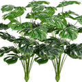CLONG Artificial Palm Leaves Plants Faux Fake Monstera Turtle Leaf Tropical Large Palm Tree Leaves Plant Outdoor UV Resistant Plastic Plants (2 Pcs, Green)