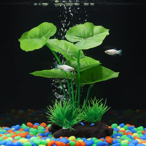 2 Pack Silk Fish Tank Plants, Artificial Aquarium Plant 6-Inch Betta Leaf Hammock Silk Aquarium Plants with Driftwood Base for Betta Fish Tank Accessories, Goldfish Reptiles