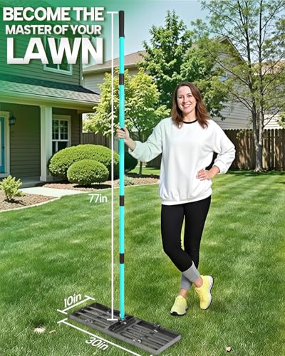 Lawn Leveling Rake, 30 Inch Yard Lawn Leveling for Soil with 78" Adjustable Steel Handle, Heavy Duty Effort Saving Landscape Lawn Leveler for Yard Garden Soil Sand Dirt Grass