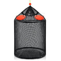 Extra Large Foldable Floating Fishing Basket for Live Caught Fish, Heavy Duty Coated Mesh Bait Pen, Collapsible Mesh Fishing Basket